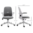 thumbnail image 3 of Vinsetto Office Chair Fabric Desk Chair with Flip-up Arms Swivel Seat Grey, 3 of 10