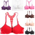 thumbnail image 2 of Wuffmeow Womens Sexy Front Closure Lace Racer Back Push Up Seamless Bra Racerback Bra, 2 of 6