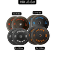 thumbnail image 2 of HAJEX Olympic Rubber Bumper Plates Set 2 inch - 190LB Set - ( 10LB, 15LB, 25LB, & 45LB), 2 of 6