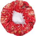 thumbnail image 2 of ORUYROP allydrew Reusable Women's Waterproof Shower Caps for Long Hair, Red Circle, 2 of 4