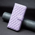 thumbnail image 5 of iPhone 14 Wallet Case Premium Handmade PU Leather Phone Case Card Slots Magnetic Closure Zipper Pocket Kickstand Flip Case with Hand Strap for iPhone 14 - Purple, 5 of 5