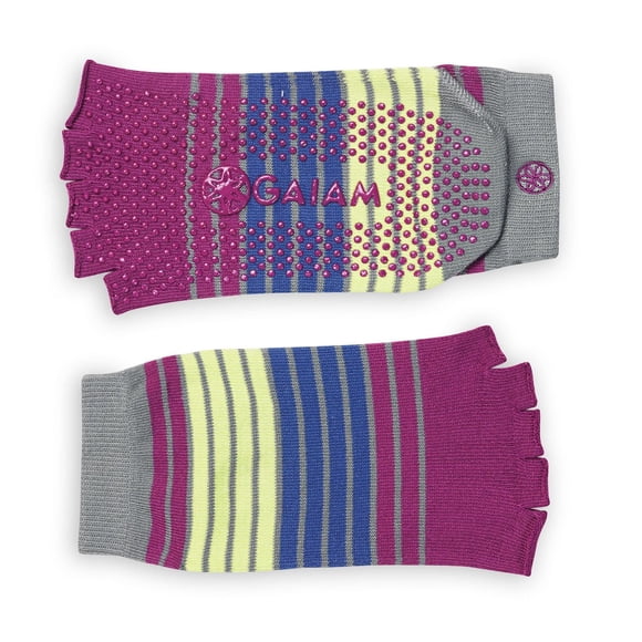 Gaiam Toeless Yoga Socks - S/M - Bright Bouquet