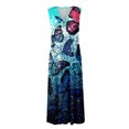 thumbnail image 4 of TJAZFJPA Robe Tropicale Femme Été Aguichant Col en V Profond Formelle Sans Manches Longue Robe Dégradé Fermeture Éclair Robe Évasée Robes Maxi pour Femmes Robe Bandage, 4 of 4
