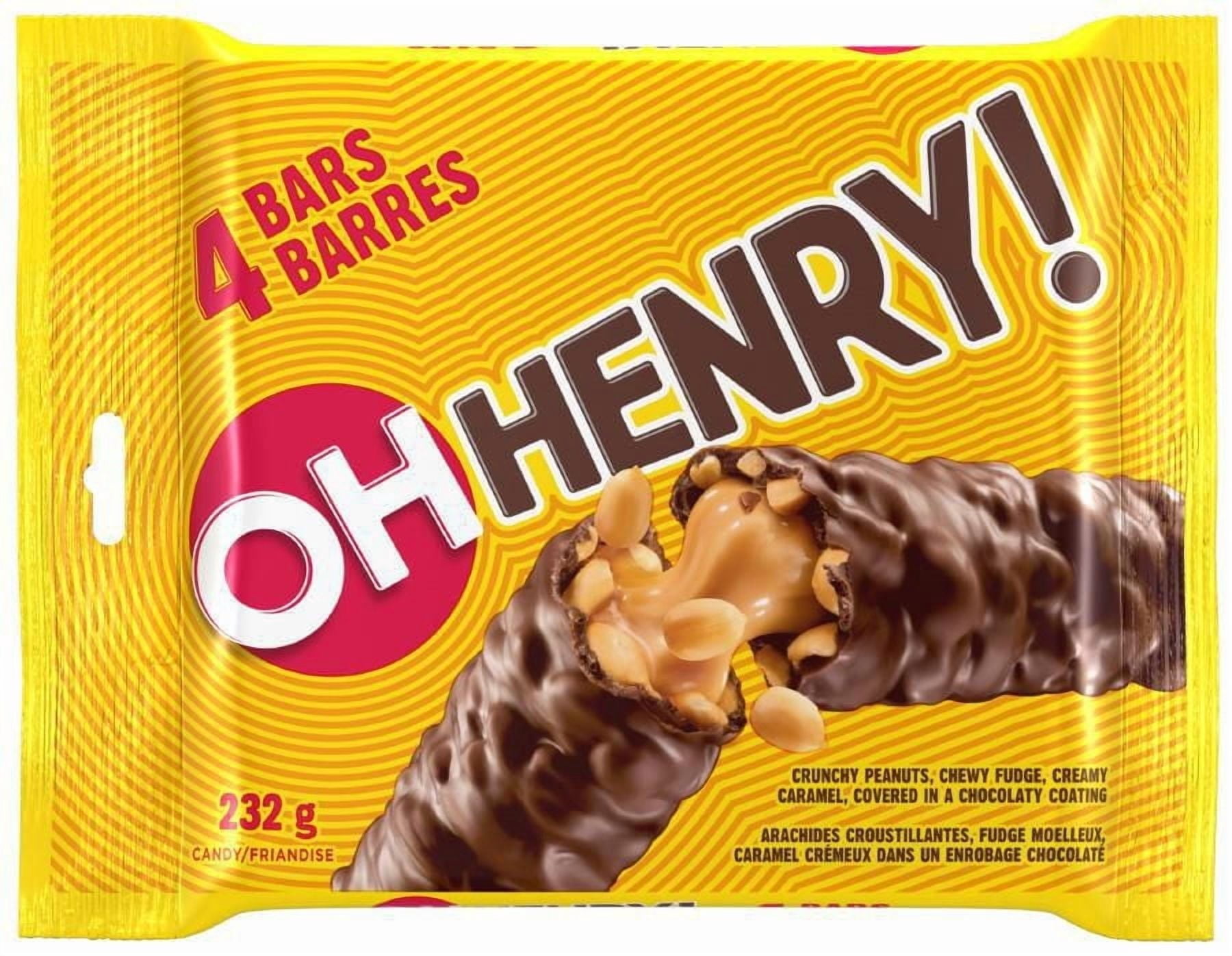 OH HENRY! Chocolatey Bars pack of 4, All bars are individually wrapped for convenience and freshness, 232g