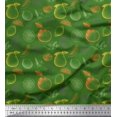 thumbnail image 1 of Soimoi Green Velvet Fabric Mix Fruits Printed Craft Fabric by the Yard 58 Inch Wide, 1 of 3