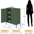 thumbnail image 2 of CHSHIN 40"H Green Metal Locker Storage Cabinet,Multipurpose 3-Tier for Home,Office,Bar(Width:31.5"), 2 of 7