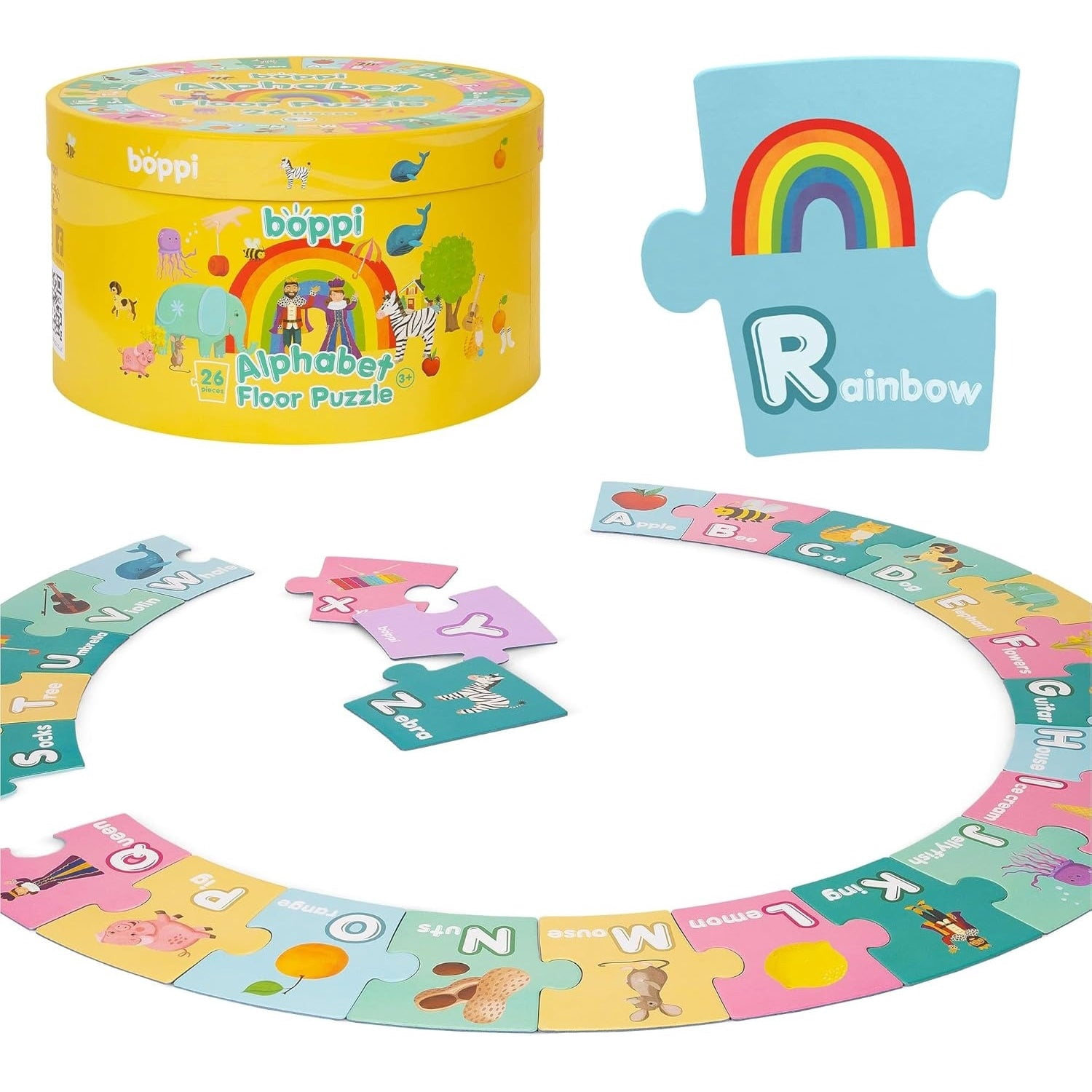 Boppi: Round Alphabet Floor Puzzle - 26 Piece Puzzle