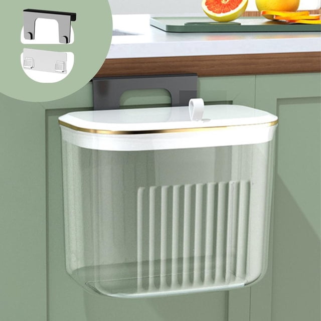 Wall-Mounted Kitchen Compost Bin with Lid, Compact Food Waste Collector for Countertops, Odor-Proof Design for Home and Office