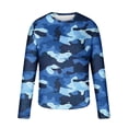thumbnail image 5 of Lovzfmll T-Shirt à Manches Longues Camouflage de Chasse pour Homme, Haut à Col Rond pour Activités de Plein Air et Tenue Décontractée Bleu, P, 5 of 5