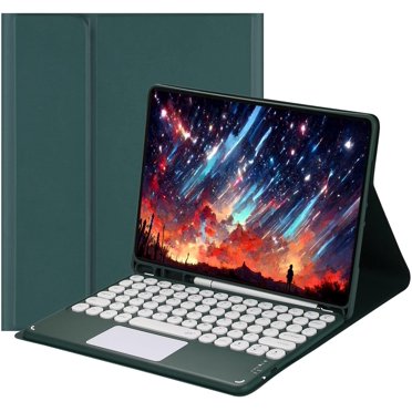 Touch Keyboard Case for iPad 9.7 2018/2017 / iPad Air 2 / iPad Air with Pencil Holder - Magnetically Detachable Touch Bluetooth Keyboard