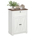 thumbnail image 1 of HOMCOM Armoire de Rangement Style Ferme, Buffet avec Tiroir et Portes, Blanc, 1 of 10
