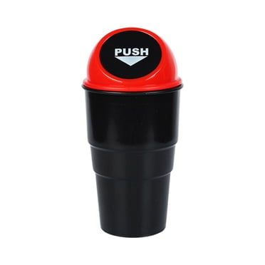 veasfak Generic Car Cup Holder Trash Can with Lid Leakproof Car Trash Can,Car Garbage Can, Vehicle Garbage Bin for SUV ,Auto,Truck red lid