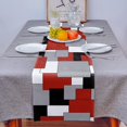 thumbnail image 4 of Irregular Geo Cotton Linen Table Runner Dresser Scarves,White Grey Black Red Abstract Geometric Table Runners for Dinning Table,Farmhouse Kitchen Decor,Holiday Dinner Decoration-13x70 Inch, 4 of 8