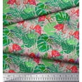 thumbnail image 3 of Soimoi Poly Georgette Fabric Tropical Leaves & Flamingo Bird Decor Fabric Printed Yard 52 Inch Wide, 3 of 3