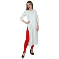 thumbnail image 2 of Bimba Kurta Kurti Droite en Rayonne pour Femmes, Manches 3/4, Blouse Décontractée d'Été, 2 of 9