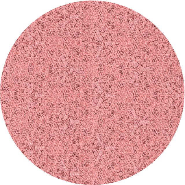 Ahgly Company Machine Washable Indoor Round Transitional Pastel Pink Area Rugs, 4' Round