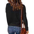 thumbnail image 2 of Innerwin Sweater Solid Color Ladies Jumper Tops Chic Long Sleeve Casual Knitted Sweaters Black S, 2 of 3