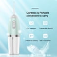 thumbnail image 4 of HX-902 Mint Green Cordless Water Flosser with 230ML Detachable Tank, 3 Modes, 4 Transparent Nozzles, 360° Rotation, IPX7 Waterproof - Rechargeable Portable Dental Cleaner for Home & Travel, 4 of 7