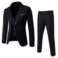 thumbnail image 1 of cllios Men's 3 Piece Slim Fit Suit Set, One Button Solid Formal Business Wedding Party Jacket Vest Pants Suit, 1 of 6