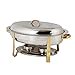 thumbnail image 3 of Excellante Stainless Steel 6 Quart Gold Accented Oval Chafer, 3 of 4