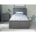 thumbnail image 4 of Leo & Lacey Madison Lit Plateforme en Bois Simple TG avec Pied de Lit Assorti, Gris, 4 of 5