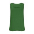 thumbnail image 3 of UPPADA Womens Square Collar Tank Top Ruffled Color Block Striped Tank Tees Summer Casual Loose Fit Sleeveless Shirt Square Neck Tank Top Casual Flowy Beach Tops Past Orders Green,XL, 3 of 6
