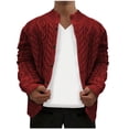 thumbnail image 2 of Weiqiqre Sweaters for Men Cable Knitted Warm Sweater Cardigan Thermal Button Down Closure Fall Winter Cardigan Stand-up Jacket, 2 of 4