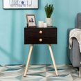 thumbnail image 2 of Costway Mid Century Modern 2 Drawers Nightstand Sofa Side Table End Table Espresso, 2 of 10