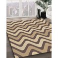 thumbnail image 3 of Ahgly Company Tapis d'Intérieur Ronds Transitionnels Jaunes Lavables à la Machine, 5 Pieds Rond, 3 of 7