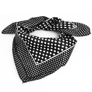 INSPIRE CHIC Women Polyester Fashion Round Dot Square Scarf Wrap Black White