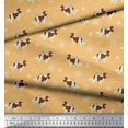 thumbnail image 3 of Soimoi Orange Rayon Fabric Bird,Paw & Cocker Spaniel Dog Fabric Prints By Yard 56 Inch Wide, 3 of 3