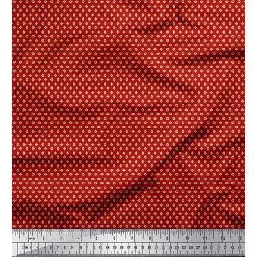 Soimoi Cotton Duck Fabric Plus Sign Small Decor Fabric Printed Yard 56 Inch Wide