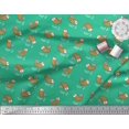 thumbnail image 2 of Soimoi Green Velvet Fabric Waves & Fish Ocean Print Sewing Fabric Yard 58 Inch Wide, 2 of 3