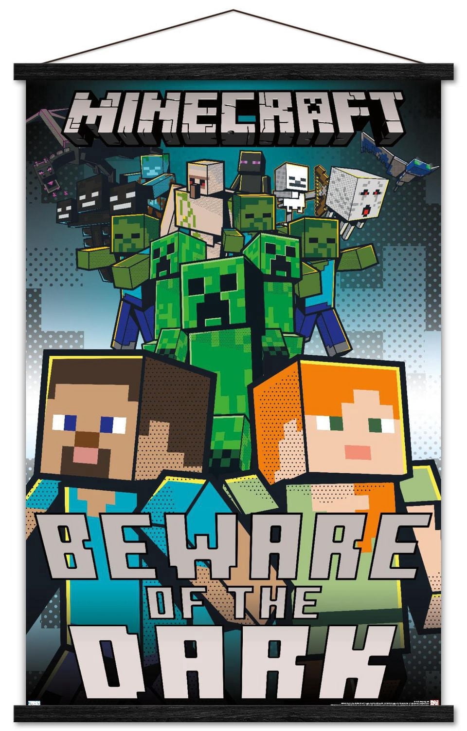 Minecraft - Beware Of The Dark Wall Poster with Magnetic Frame