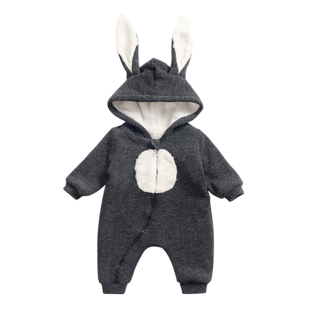 MeetoTime Baby Clothes Fall Winter Warm Hoodie Jumpsuits Long Sleeved Fleece Thickened Infant Toddler Rompers Home Crawling Clothes