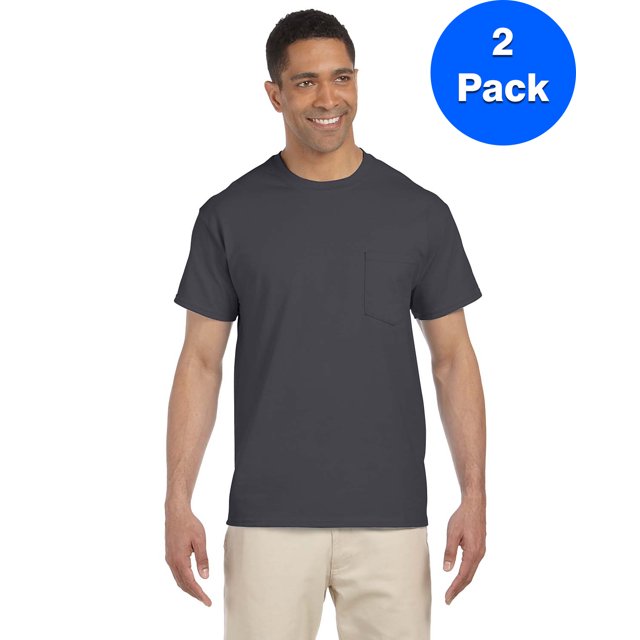 Gildan T-Shirt Ultra Coton pour Hommes avec Poche - G230 (Lot de 2)