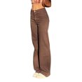 thumbnail image 3 of goowrom Female Jeans, Solid Color High Waist Trousers Close-Fitting Pants, 3 of 10