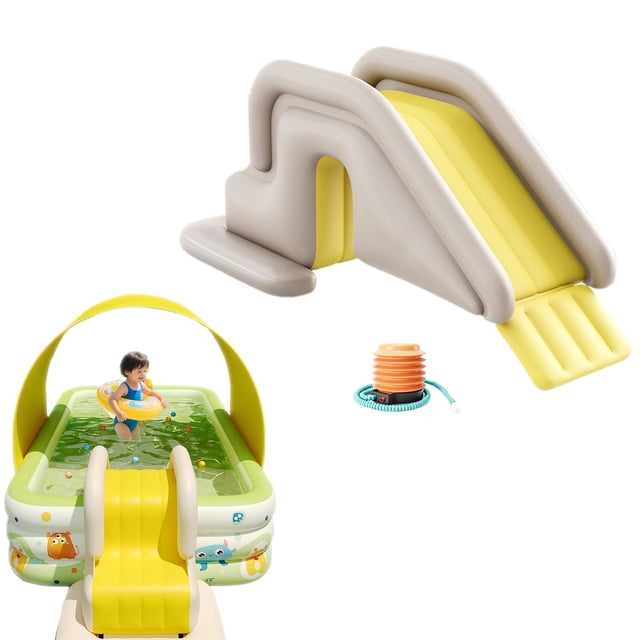 BKER Inflatable Pool Slide 29.5x31.5 Inch PVC Swimming Pool Slide Wide Water Fillable For Outdoor Indoor Backyard BlueSlide