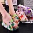 thumbnail image 2 of Thick Sole Slippers High Platform Shoes PVC Flip Flop Bright Color Leaves Design Anti-Slip for Indoor Outdoor Bathroom New, 2 of 6
