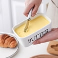 thumbnail image 1 of Yhmxh Kitchen Organizers And Storage New Ceramic Butters Box Cheese Butters Box Nordics Style Butters Storage Ceramic Jar Ceramic Yellow Jar, 1 of 6
