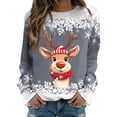 thumbnail image 1 of Chandails pour Femmes Veste de Noël pour Femmes Adolescentes Filles Manches Longues Chandails Amples Femmes Chandail à Col Rond Mignon Renne Ensemble de Tenue Confortable Femmes Chandails Graphiques de Noël, 1 of 4