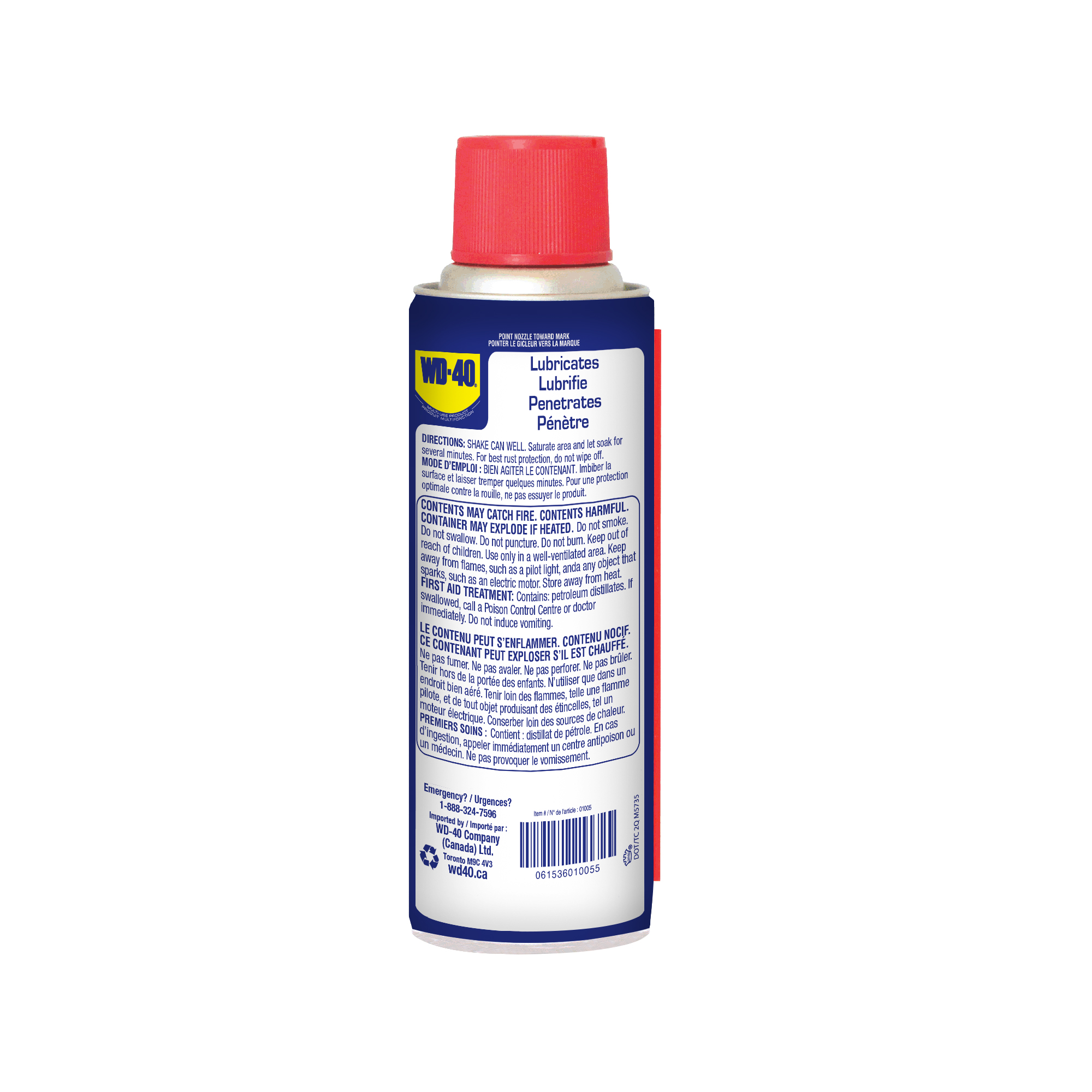 WD-40 Produit Lubrifiant Multifonction 155g Chasse L'humidité et Protège Contre la Corrosion