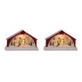 thumbnail image 4 of mmirethe Resin Christmas Scene Snow House LED Desktop Set Village Decoration Snowman 2Set, 4 of 6
