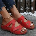 thumbnail image 4 of Qertyioot Sandales à Plateforme Confortables pour Femmes Chaussures Compensées Couleur Unie, 4 of 5