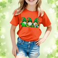 thumbnail image 2 of PMVFHDE Hauts d'Été pour Filles T-Shirts pour Fille Hauts Mignons Hauts Courts pour Fille Hauts de Sortie pour Fille T-Shirt à Manches Courtes pour Filles T-Shirt d'Été à Col Rond Coupe Décontractée T-Shirts Basiques Orange, 12-13 Ans, 2 of 4