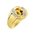 thumbnail image 4 of RYLOS 14K Yellow Gold Ring 8X6MM Oval Gemstone & Diamond Unisex Rings Citrine November Birthstone Ring Size 10, 4 of 7