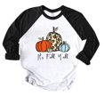 thumbnail image 1 of CEHVOM Women Thanksgiving Pumpkin Color Patchwork Print Tops Pullover Blouse T-Shirts, 1 of 8