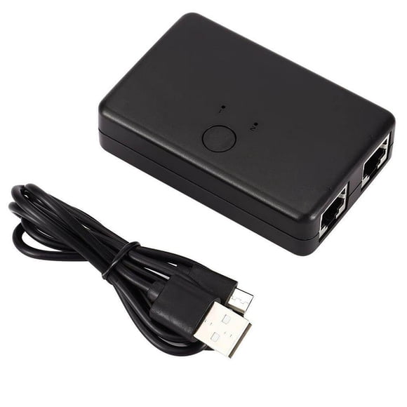 Network Switch Portable 2 Port Network Switch Hub Internet Converter Adapter for Computer Office Company