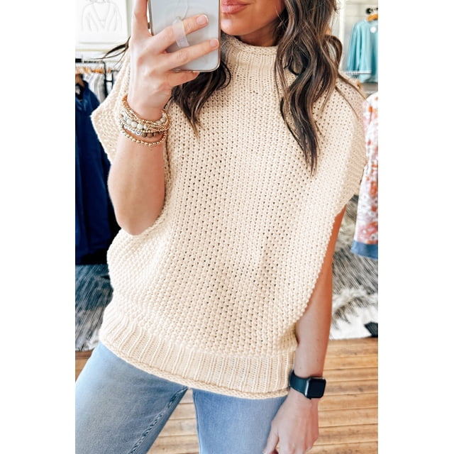 a.Jesdani Chandail Beige Élégant – Parfait pour Superposer!