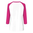 thumbnail image 5 of TSADFHJI T-Shirt pour Femmes Pack Coton Femmes Manches 3/4 Haut Été Décontracté Polyvalent Raglan Chemise Col Rond Chemise Décontractée Haut S, 5 of 5